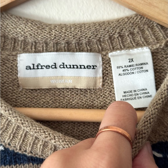 Vintage Alfred Dunner Cottage Core Knit Crewneck Sweater, Stitched Foliage - Picture 4 of 7